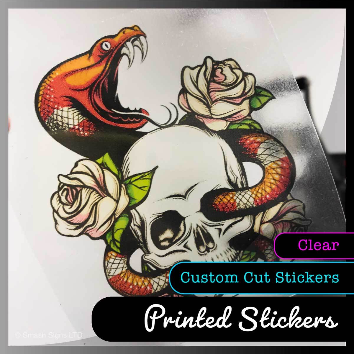 Clear stickers printed full colour