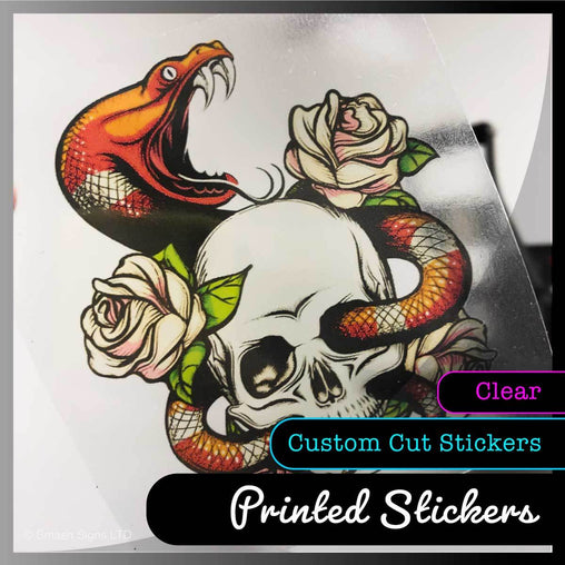 Clear stickers printed full colour