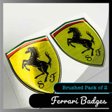 Ferrari Domed Badges Brushed Silver (set of 2)