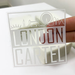 Transparent Square Stickers - White ink option available - Smash signs ltd