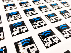 resin domed camper van stickers