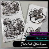Laminated Custom Square Stickers - Many sizes and finishes to choose from.