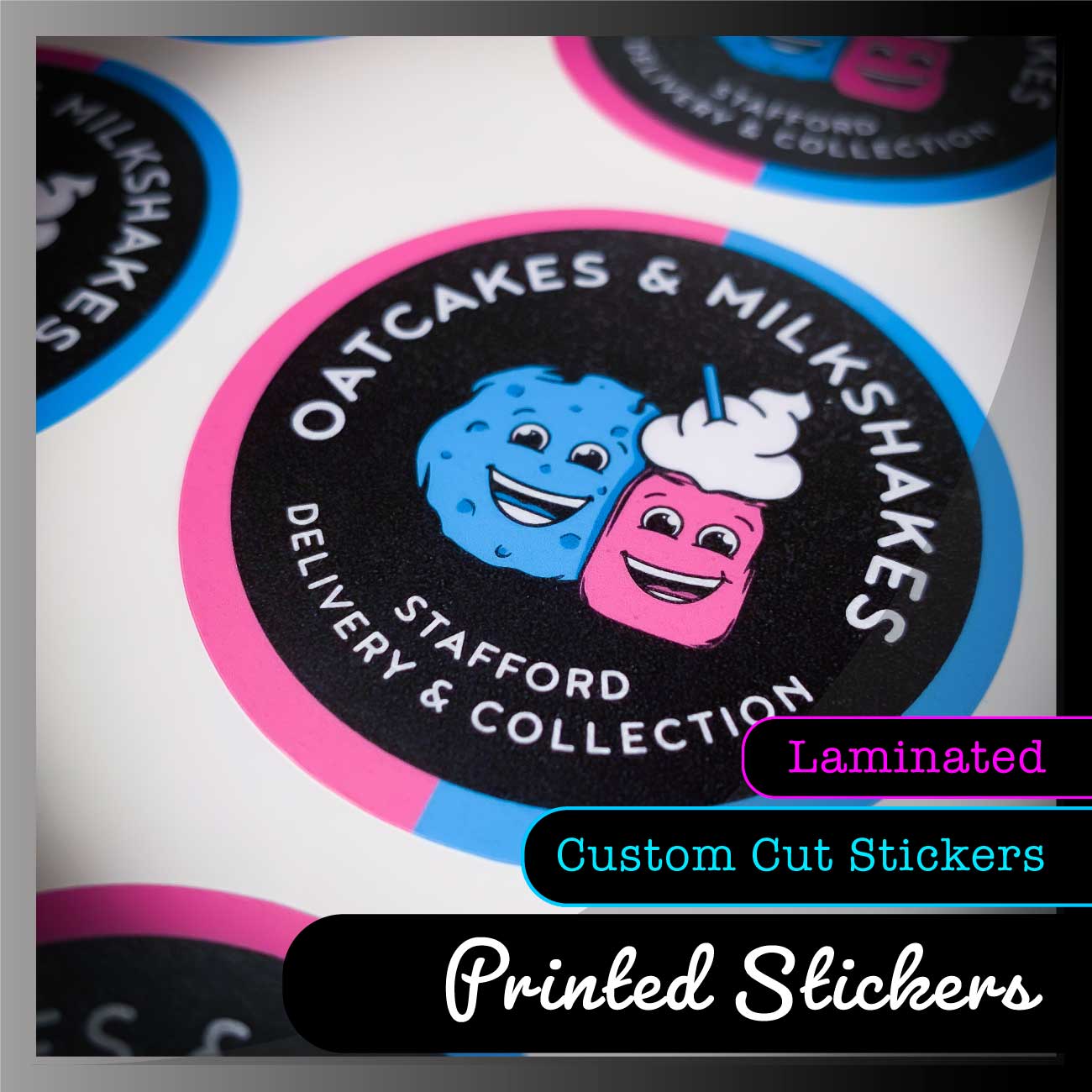 Laminated Custom Kiss Cut Stickers - Cut to Any Shape or Size