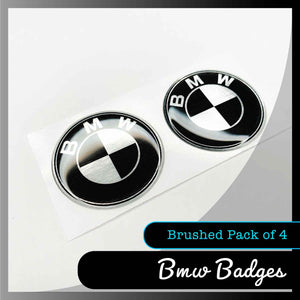 BMW Wheel Badges — Brushed Silver (set of 4)
