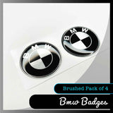 BMW Wheel Badges Brushed Silver (set of 4)