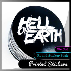 die cut round sticker pack display picture