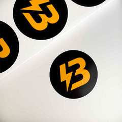 Laminated Custom round stickers - Many sizes and finishes to choose from.