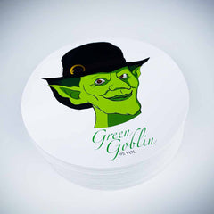 Green goblin round laminated stickers