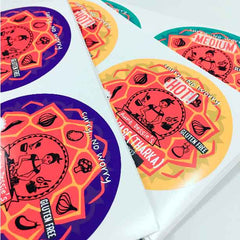 Laminated Custom round stickers - Many sizes and finishes to choose from. - Smash signs ltd