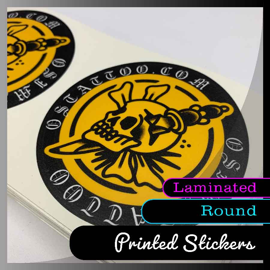 Laminated Custom round stickers - Many sizes and finishes to choose ...