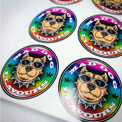 Laminated Custom round stickers - Many sizes and finishes to choose from. - Smash signs ltd