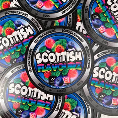 die cut scottish flavour stickers