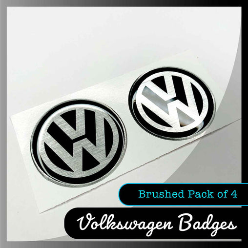brushed volkswagen badges display