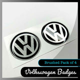 Volkswagen Wheel Badges Brushed Silver (set of 4)