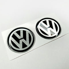 volkswagen brushed silver domed resin stickers