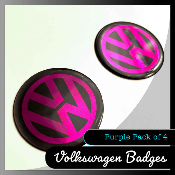 VW Wheel Badges — Metallic Purple (set of 4)