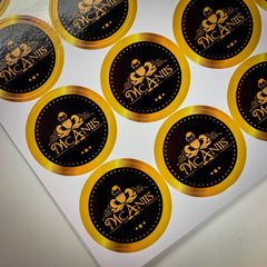 Laminated Custom round stickers - Many sizes and finishes to choose from. - Smash signs ltd
