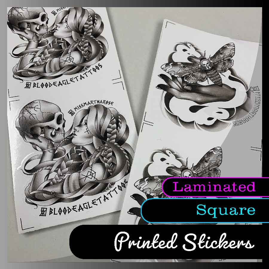 Laminated Custom Square Stickers - Many sizes and finishes to choose from. - Smash signs ltd