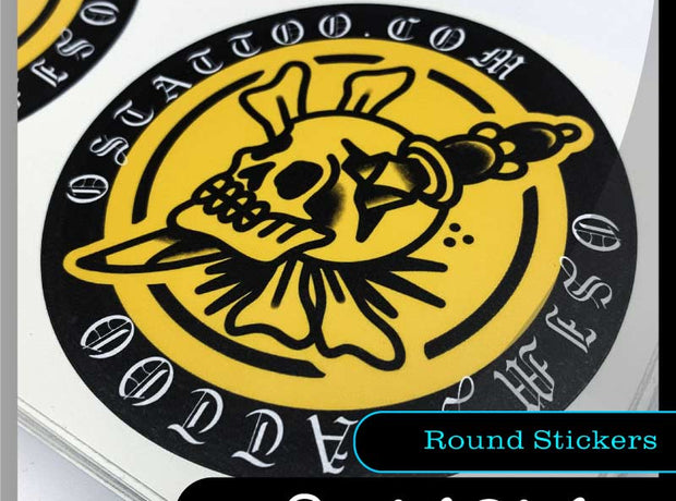 Custom Round stickers - Many sizes and finishes to choose from.